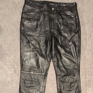 Black Guess Vintage genuine leather pants. Size 4